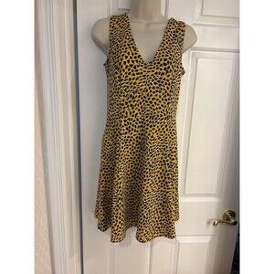 Yellow Print Skater Dress - S